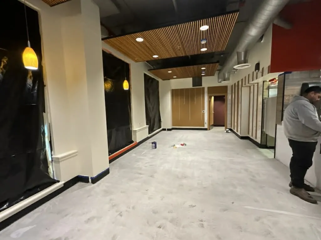 Commercial Interior — Wood Slat Ceiling
