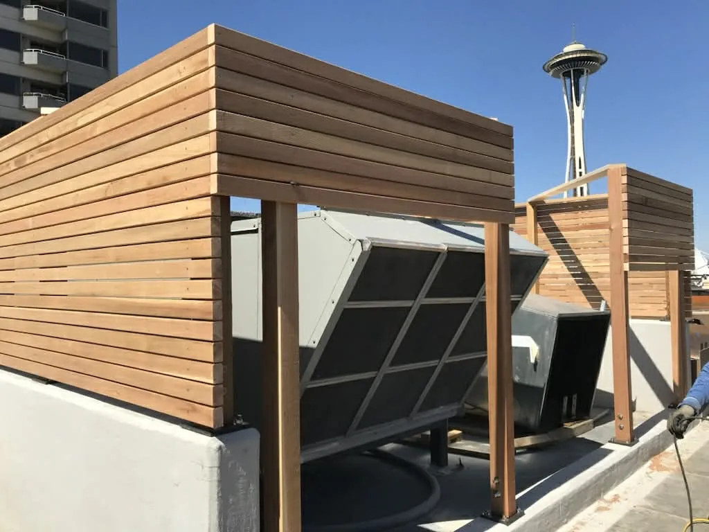 Cedar HVAC Screening — Space Needle View